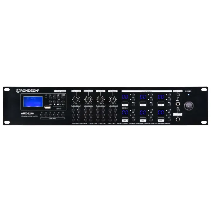 Amplificateur-Mélangeur, 6X240 W, 19" Avec 24V Et Music Cut