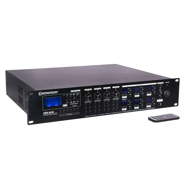Amplificateur-Mélangeur, 6X240 W, 19" Avec 24V Et Music Cut