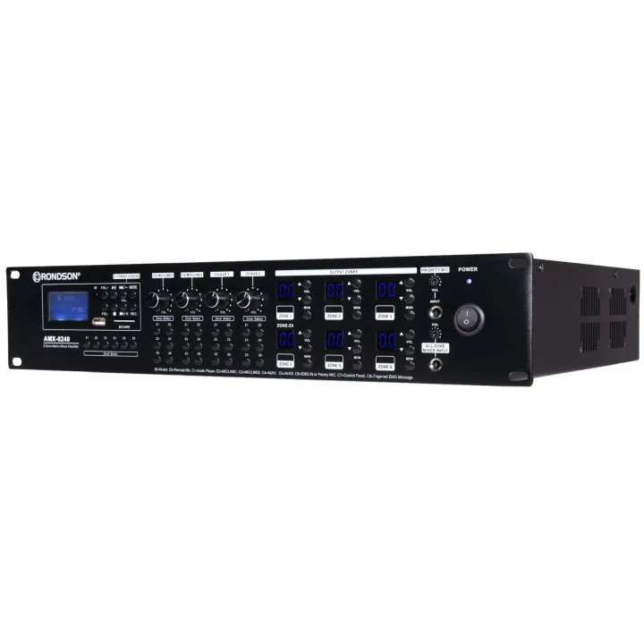 Amplificateur-Mélangeur, 6X240 W, 19" Avec 24V Et Music Cut