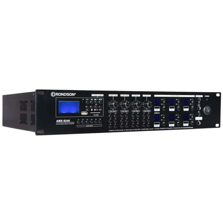 Amplificateur-Mélangeur, 6X240 W, 19" Avec 24V Et Music Cut