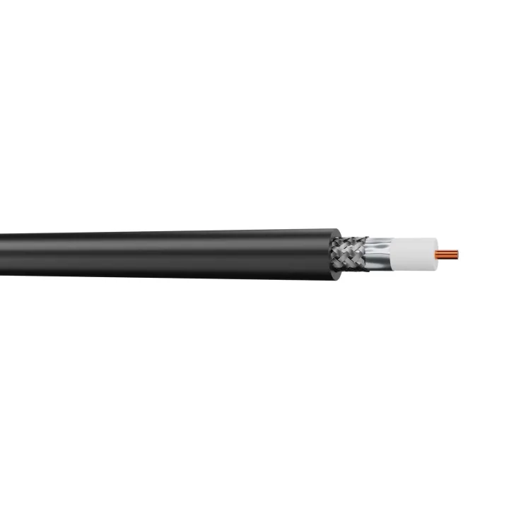 Câble coaxial extérieur 11Db 75Ohms Pe Noir Ext