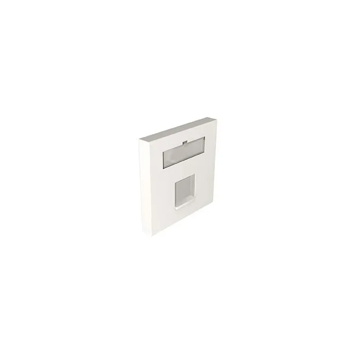 Plastron 45x45 RJ45 1 ou 2 ports Keystone blanc