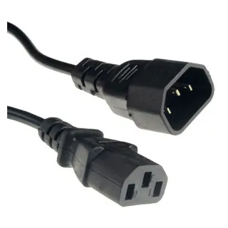 CORDON ALIMENTATION 3 M NOIR MALE C14 VERS FEMELLE C13 10A