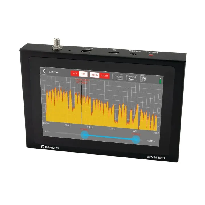 Mesureur Tactile 8,9" 4K Uhd, Dvbs/S2, Dvbt/T2, Dvbc/C2, Iptv