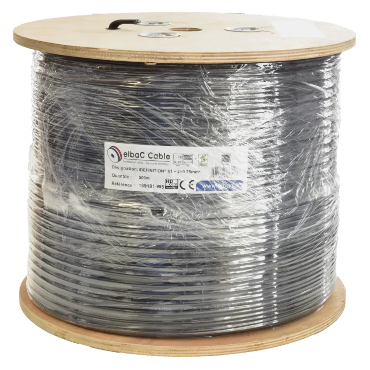 Câble Video+Alimentation - Idefi61+2X075 Bob Boi 500 M