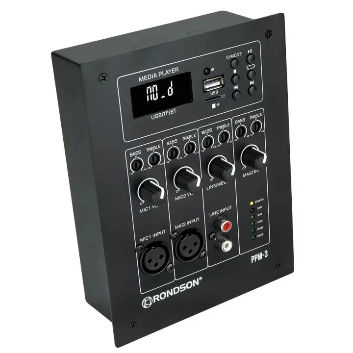 Préamplificateur mural 3 entrées + lecteur SD/USB et Bluetooth