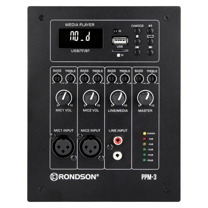 Préamplificateur mural 3 entrées + lecteur SD/USB et Bluetooth