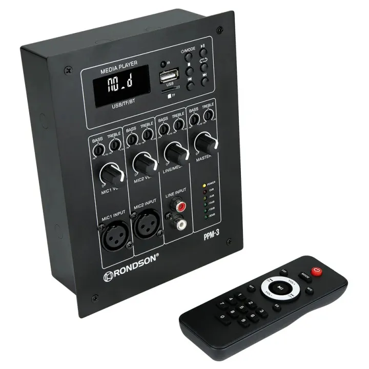 Préamplificateur mural 3 entrées + lecteur SD/USB et Bluetooth