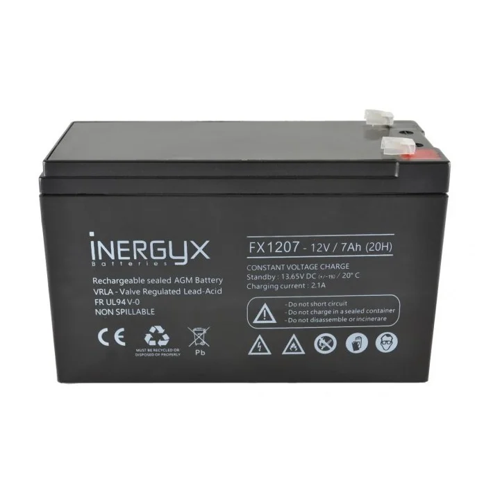 Batterie Rechargeable Vrla 12V / 7 Ah - Bac Fr Ul94 V-0 - 151 X 65 X 94/100 Mm