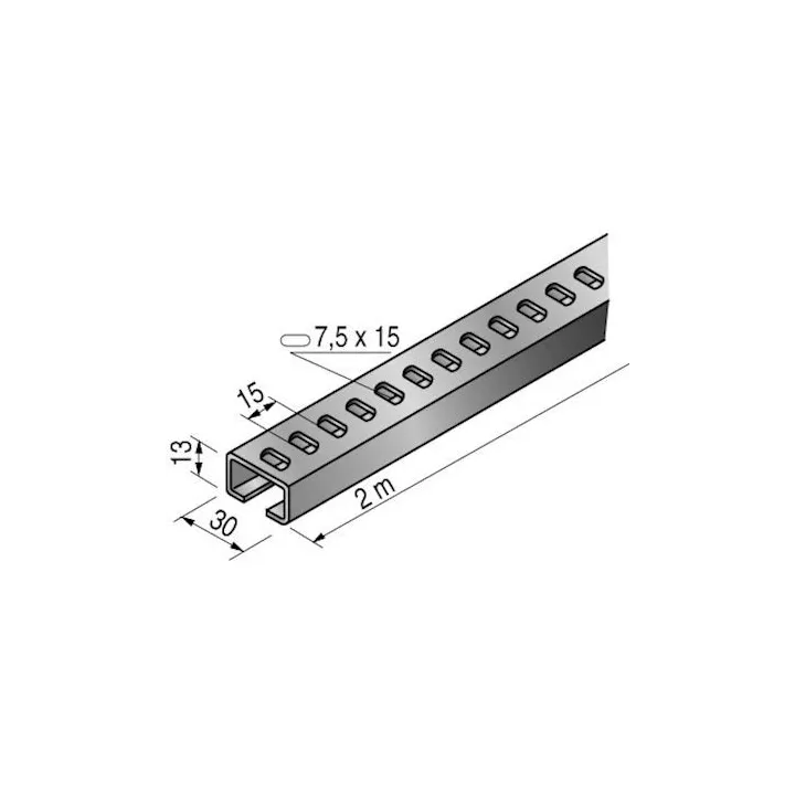 Rail En C Galva Sks32 À 105- Barre De 2Ml