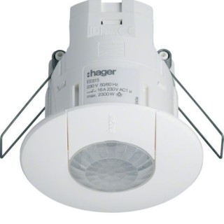 Détecteur De Présence Plafond Encastré 1 Voie 360° Blanc Monobloc