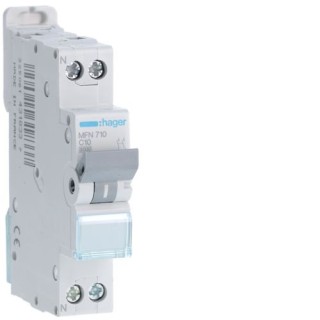 Disjoncteur 1P+N 3kA C-10A 1 Module (60)