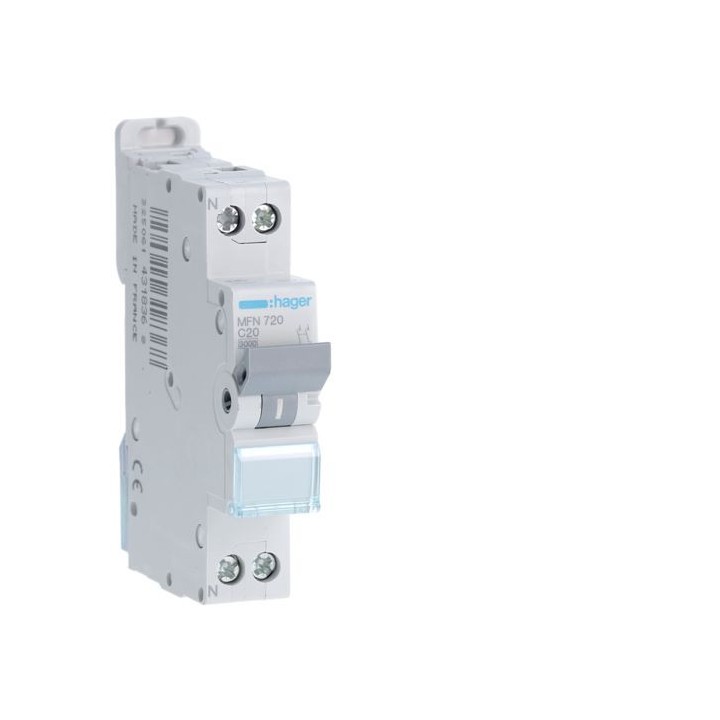 Disjoncteur 1P+N 3kA C-20A 1 Module