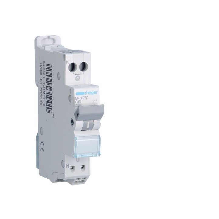 Disjoncteur 1P+N 3kA C-10A connexion SanVis 1 Module