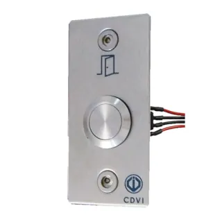 Bouton poussoir NONF précâblé + plaque porte inox 