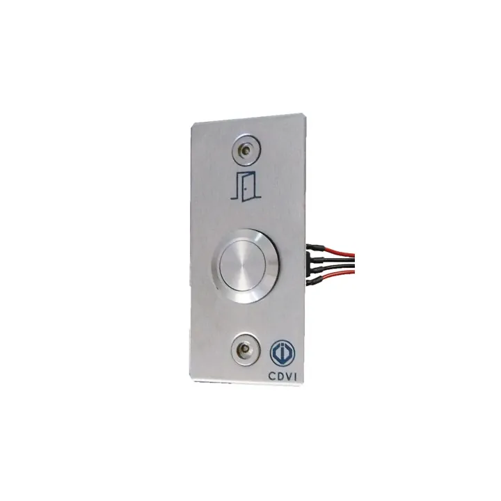 Bouton poussoir NONF précâblé + plaque porte inox 