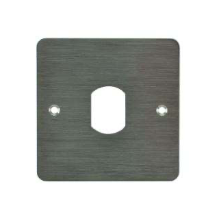 PLAQUE ACIER INOXY 80X80 MM AVEC PERCAGE TÊTE VIGIK/T25*