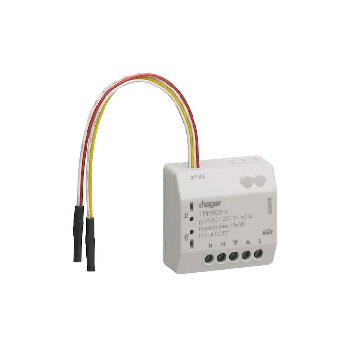 Micromodule 1 Sortie Volet Roulant + 2 Entrées Boutons Poussoirs, Knx Radio