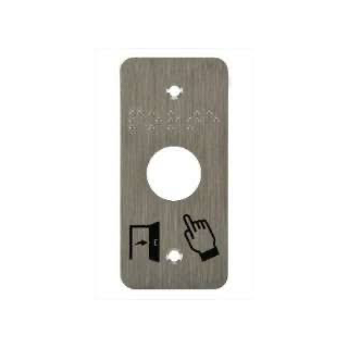 PLAQUE ACIER INOXY 39,5X84,5MM PERCA D:19MM BRAILLE PORTE+PICTO*