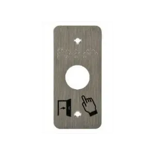 Plaque Acier Inoxydable 39,5 X 84,5 Mm Perçage Diam. 19 Mm Braille Porte + Picto