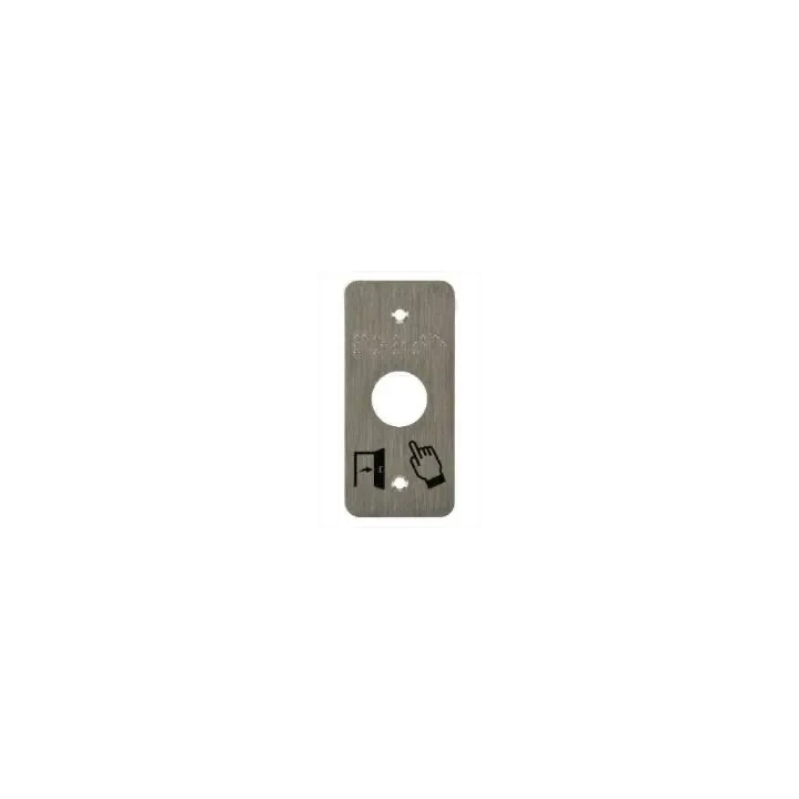 Plaque Acier Inoxydable 39,5 X 84,5 Mm Perçage Diam. 19 Mm Braille Porte + Picto