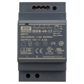 Alimentation Modulaire 60W - 12V/Vcc 4,5A Filtrée Régulée