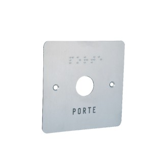 Façade en inox pour bouton-poussoir T T07I gravée porte en lettr