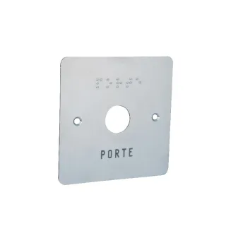 Façade En Inox Ep 1.5 Mm Pour Bp De Sortie Gravée Porte + Braille (85X85 Mm)
