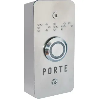Bouton De Sortie Saillie No(Temp.)/Nf Éclairé Pmr Avec Façade Inox 40X85 Mm