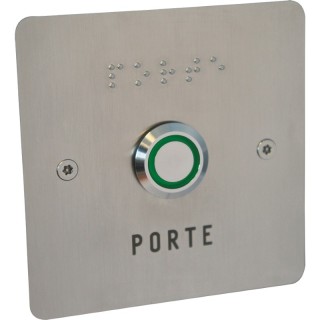 Bouton de sortie éclairé NO/NF à encastrer sur façade (85x85)(*)