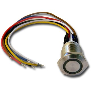 Bouton poussoir inox NO/NF éclairé (bi-couleur) . Alim 12 Vcc(*)