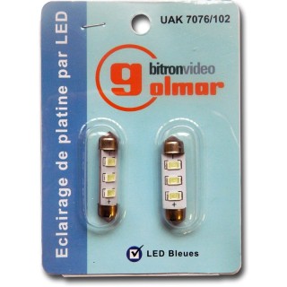 Blister 2 navettes leds bleues(*)