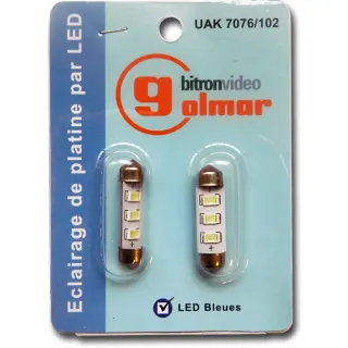 Lampe Navette Led Bleu Sous Blister De 2 Pièces