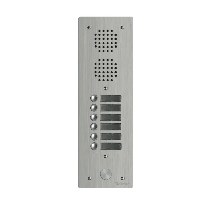 Platine Aluminium Haut-Risque Audio 1 Rangée 6 Boutons