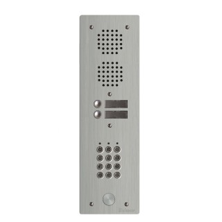 Platine Aluminium Haut-Risque Audio 1 Rangée Avecclavier 2 Boutons