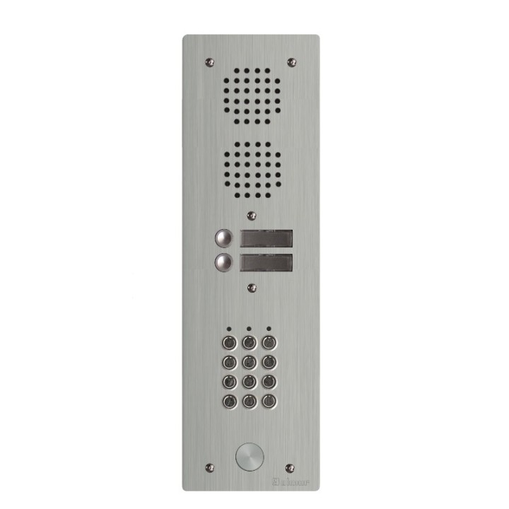 Platine Aluminium Haut-Risque Audio 1 Rangée Avecclavier 2 Boutons