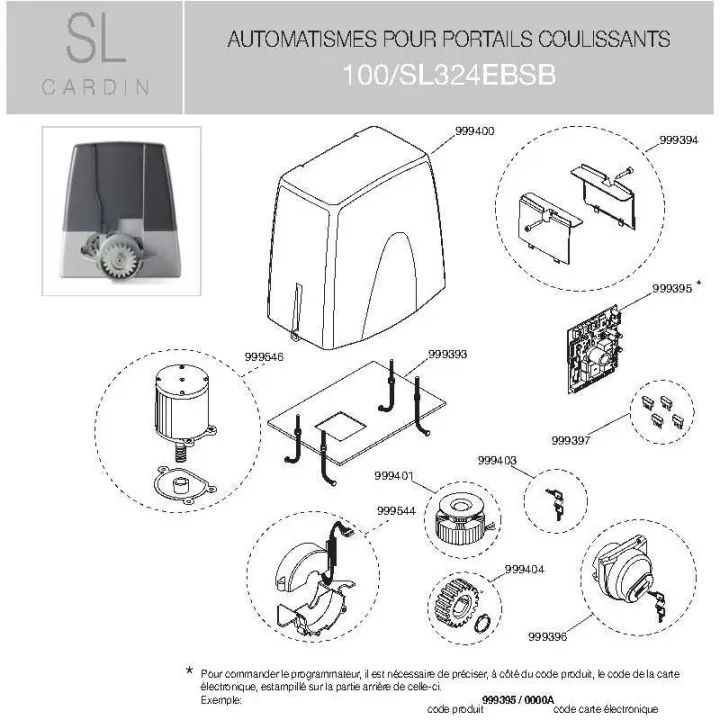 Deverrouillage Moteur + 999403 Pour Sl324