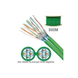 CABLE CAT6A FFTP LS0H 2x4P 100OHMS AWG23 TOURET 500M (prix au M)*