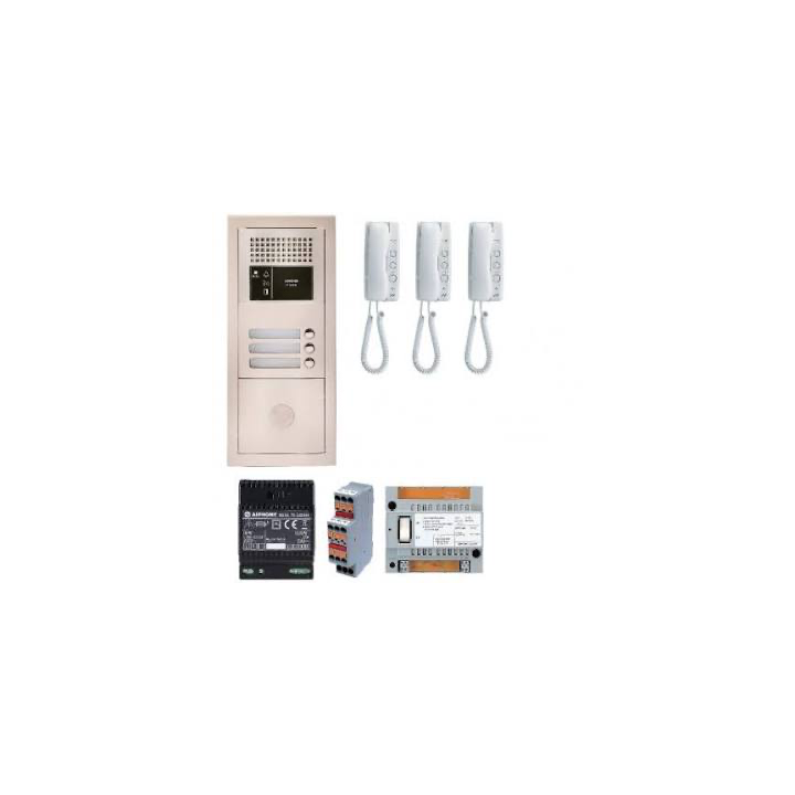 Kit Audio Bus 3 Bouton Poussoir Encastré Avec Module Pour T25/Vigik Centrale