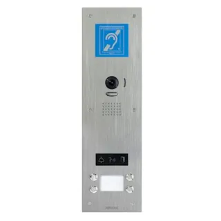 Platine Vidéo Inox Encastrée 4Bouton Poussoir Avec Synthèse Vocale Picto Lumineux