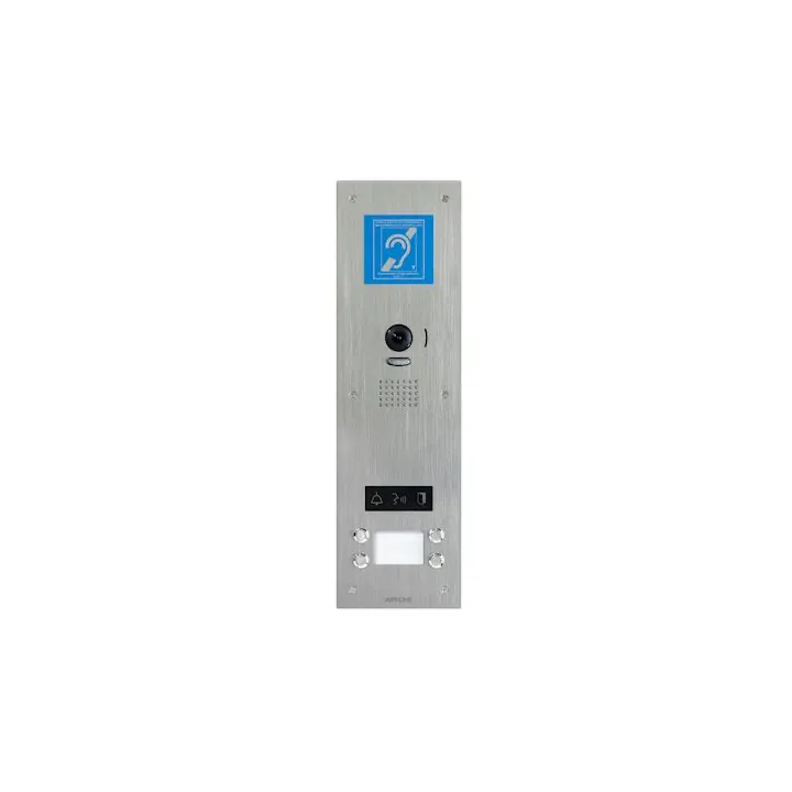 Platine Vidéo Inox Encastrée 4Bouton Poussoir Avec Synthèse Vocale Picto Lumineux