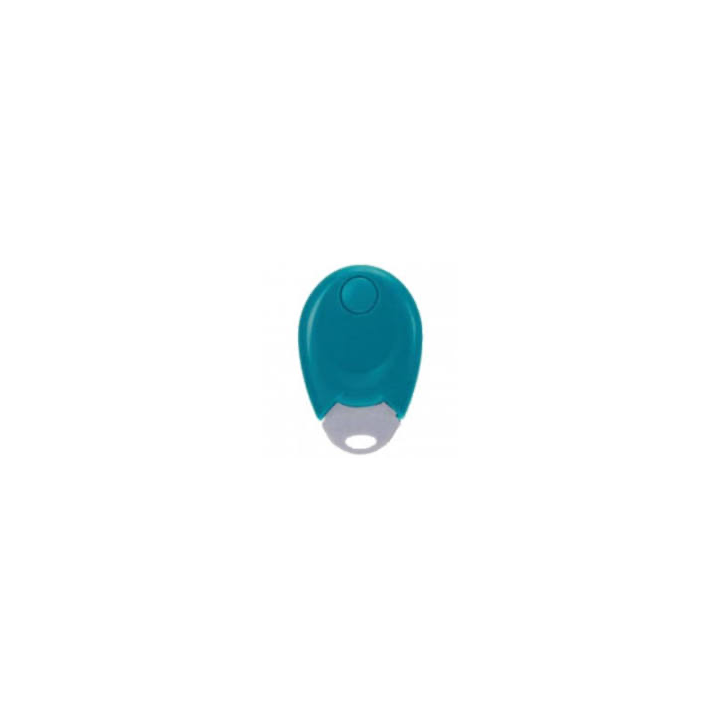 Badge mifare format clé turquoise pastille blanche non formaté