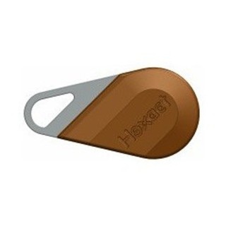 CLE badge HEXACT    V270-0458-XX  MARRON