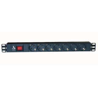 BANDEAU 19'' 1U, 7 PRISES FR AVEC INTERRUPTEUR LUMINEUX*