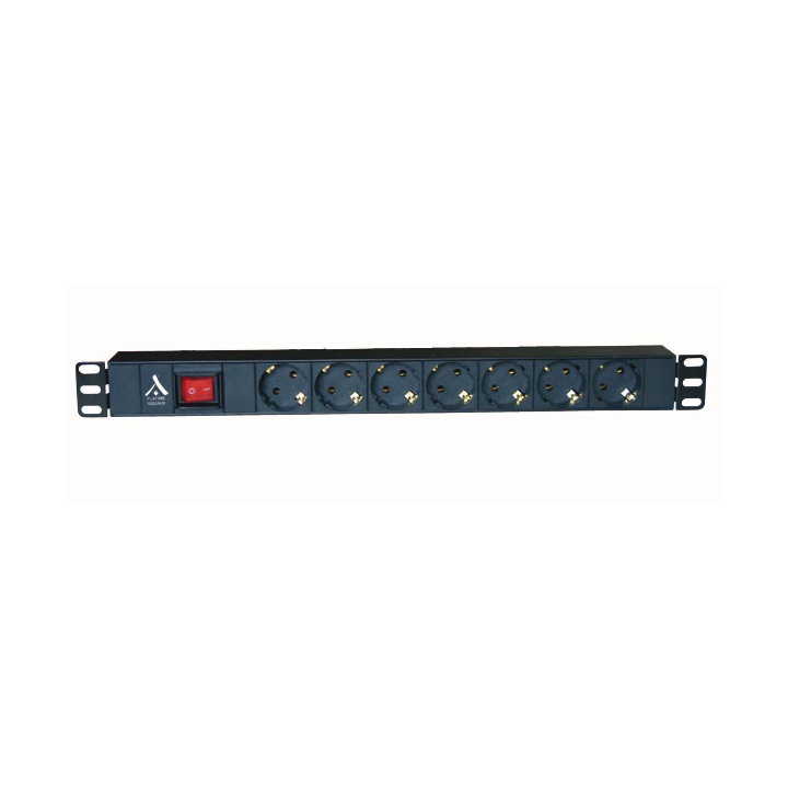 BANDEAU 19'' 1U, 7 PRISES FR AVEC INTERRUPTEUR LUMINEUX*