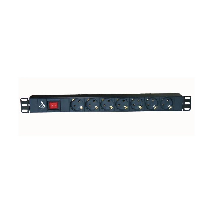 Bandeau de prise PDU 19 pouces 7 prises de courant avec interrupteur lumineux