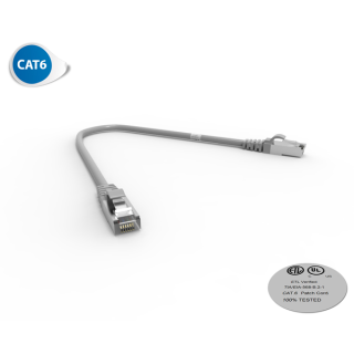 CORDON RJ45 CAT6 FUTP 100OHMS LSOH SURMOULE 0.3m GRIS*