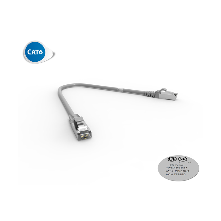 CORDON RJ45 CAT6 FUTP 100OHMS LSOH SURMOULE 0.3m GRIS*
