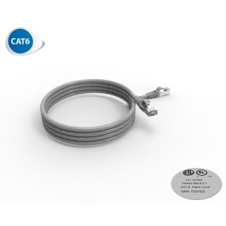CORDON RJ45 CAT6 FUTP 100OHMS LSOH SURMOULE GRIS LG 2M*