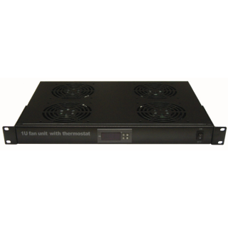 UNITE DE 2 VENTILATEURS 1U AVEC THERMOSTAT PROF 19CM